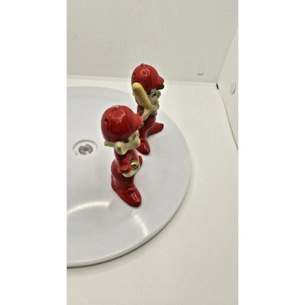 2 Vintage Josef-like Figurine Elves Pixies With Baseball‎ Bat & Glove